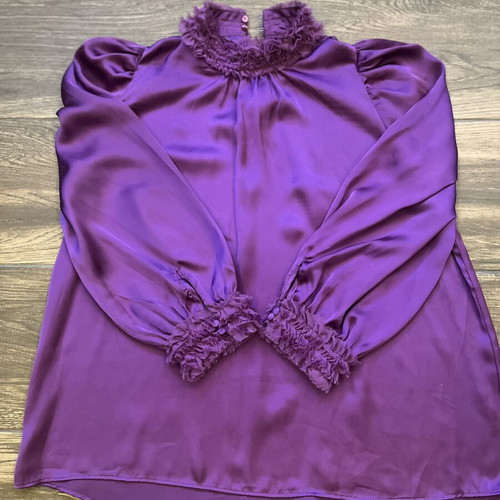 Zara Satin High Neck Blouse purple size XS like new