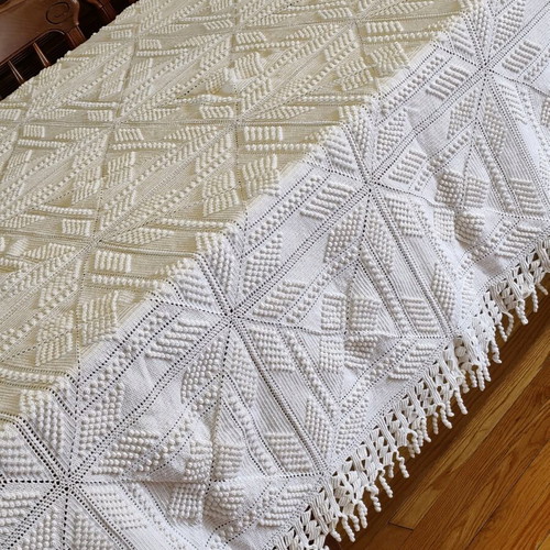 Handmade knitted blanket like new 160x210