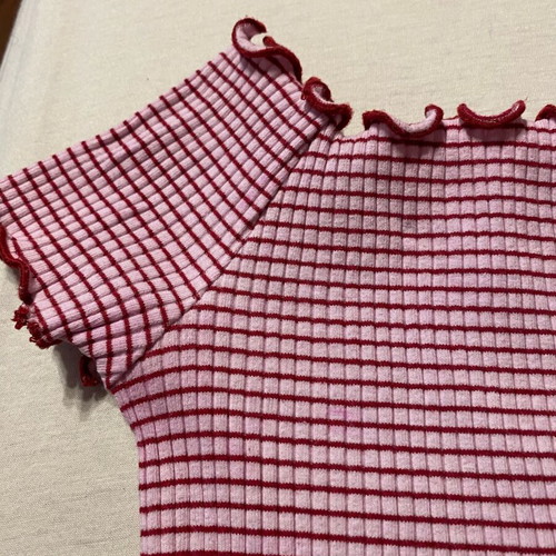 Striped Zara Trafaluc t-shirt like new, white-red, size S
