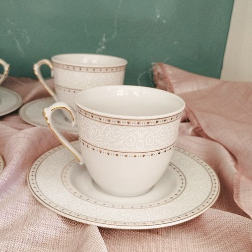 Vintage Mitterteich Bavaria cup set used, 4 pcs, porcelain
