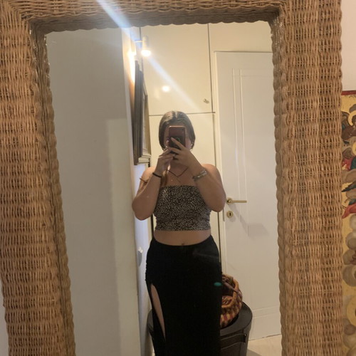 Long skirt with slit used, black, size M