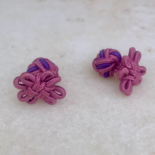 Oxford Company knitted Silk Knots cufflinks like new, pink and purple