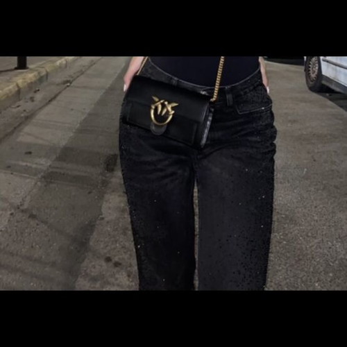 Zara black pants with rhinestones like new, size S