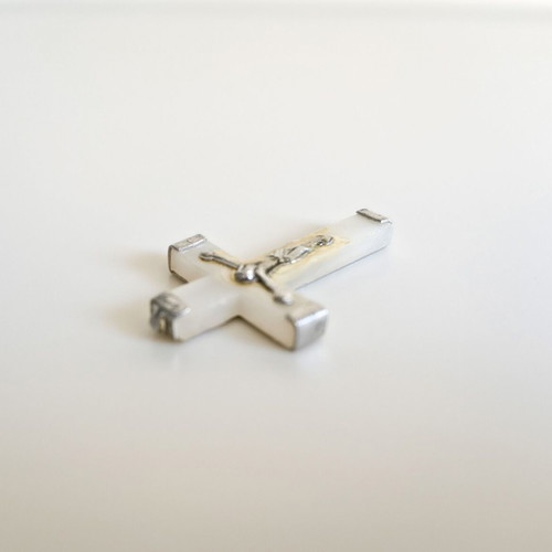 Plexiglass and metal cross 4x2.5 cm with Jerusalem inscription