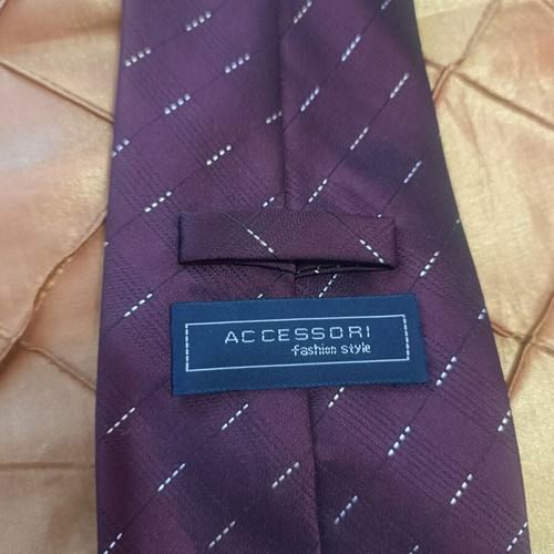 Accessori fashion style burgundy tie used, max width 9.5 cm