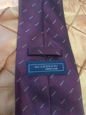 Accessori fashion style burgundy tie used, max width 9.5 cm