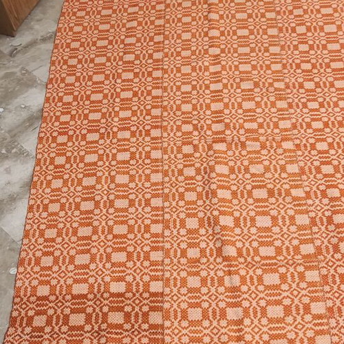 Handwoven Blanket like new with geometric caramel patterns