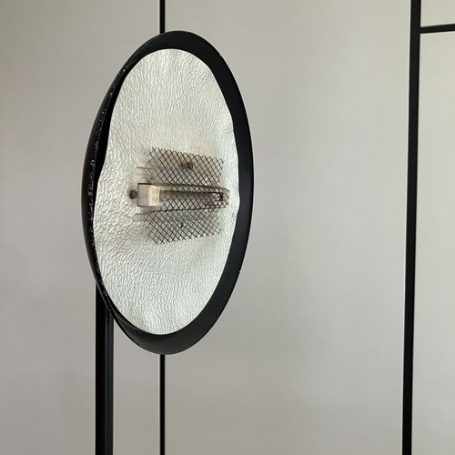Halogen floor lamp used, black with adjustable brightness