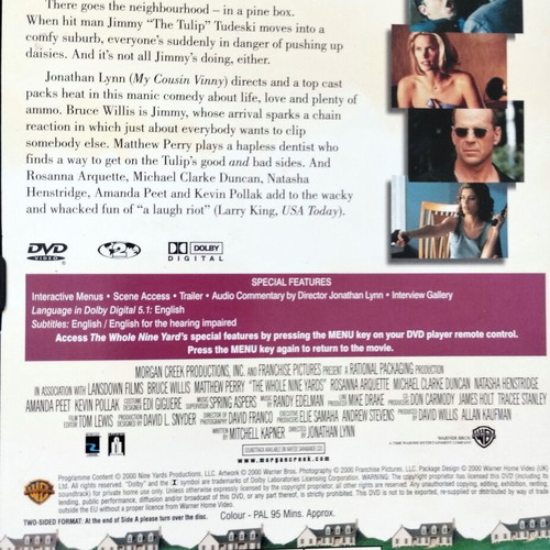 Whole Nine Yards DVD like new without Greek subtitles