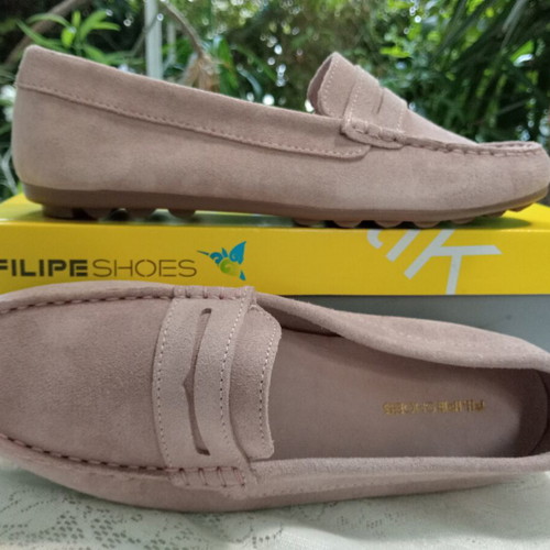 Filipe Shoes moccasins new, size 39, beige pink leather
