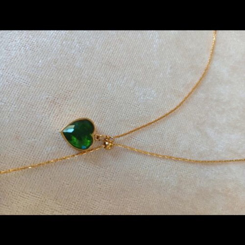 Heart pendant new, green