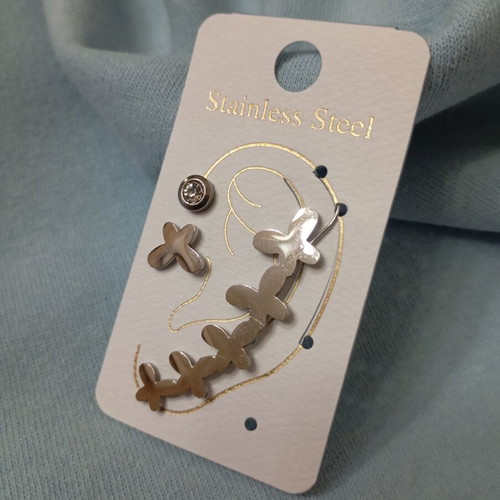Ear cuffs stainless steel, new