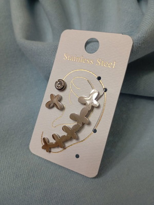 Ear cuffs stainless steel, new
