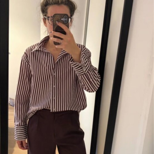 Sinsay Striped Shirt like new, size M, white and red