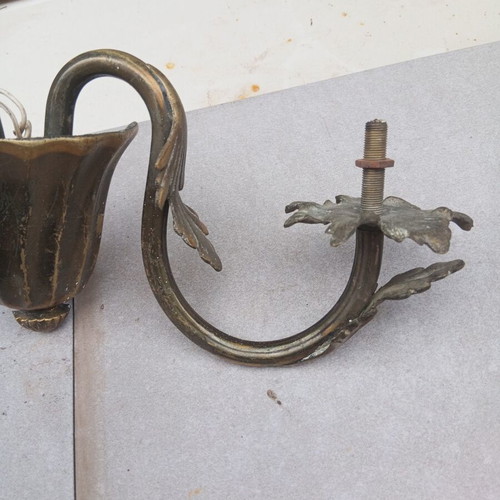 Bronze ceiling light very old used with opening arms