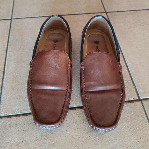 Cockers men's moccasin slip ons used, brown leather, size 44
