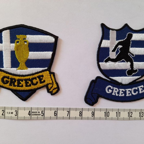 Football Greece National Team iron-on patch, new, pack of 2