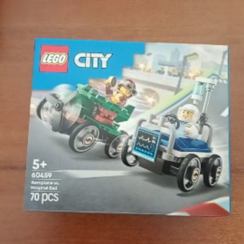 Lego City Airplane vs Hospital Bed Race Car Pack new, set 60459, 70 pcs