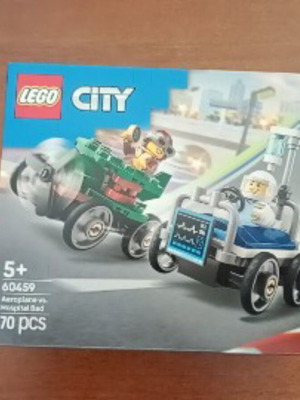 Lego City Airplane vs Hospital Bed Race Car πακέτο νέο, σετ 60459, 70 τεμ