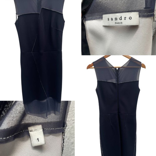 Sandro Paris Navy Blue Sleeveless Mini Dress used