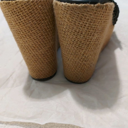 Platform sandals with knitted band black, comfortable, size 40
