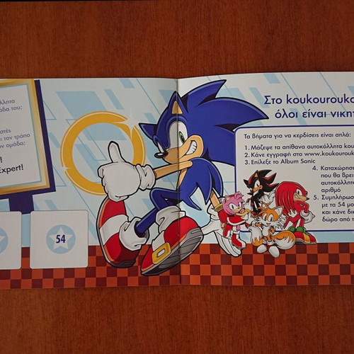 Sonic the Hedgehog Sticker Album new, 54 stickers, Koukou Roukou Friends