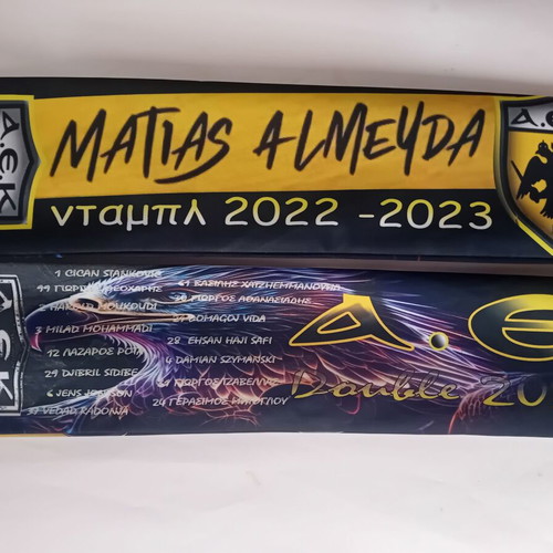 AEK Double-Sided Collectible Scarf 2022-2023 with Matias Almeyda and Roster
