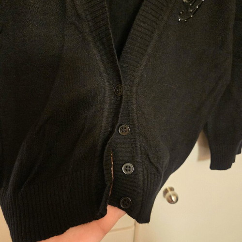 Black short cardigan with three-quarter sleeve used, size M