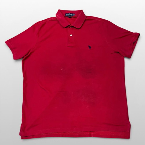 U.S. Polo Assn. red polo shirt XXL used with stains and tears