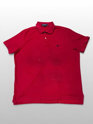 U.S. Polo Assn. red polo shirt XXL used with stains and tears