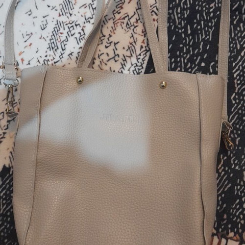 Women's shoulder bag new, gray, artificial leather