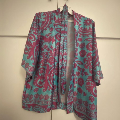 Set pantelona with kimono like new in purple and blue