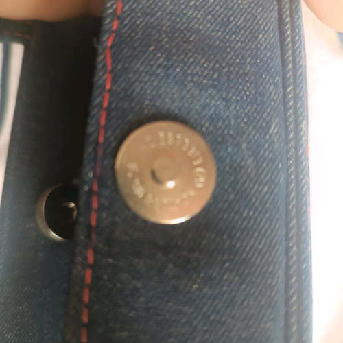 Mini Skondras bag blue denim with strass logo like new