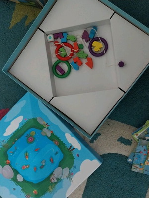 Fishing Day board game, lake fishing challenge