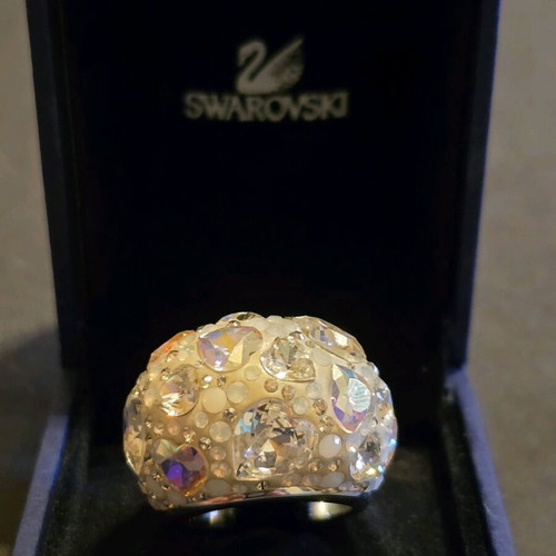Swarovski ring new with heart-shaped stones, size 52
