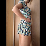 Bershka mini playsuit with tropical pattern