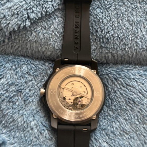 Armani Exchange men's watch with automatic mechanism, black