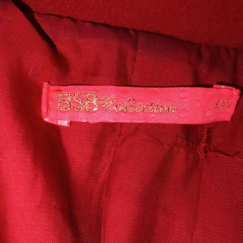BSB red coat like new, size 40, double-breasted with waist belt