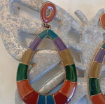 Boho large colorful earrings