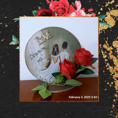 Handmade wooden table decor with happy couple theme new