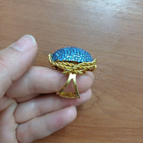 Handmade ring used, two-tone Marguerite