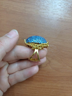 Handmade ring used, two-tone Marguerite