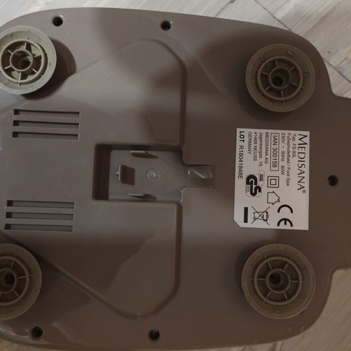 Medisana FS-90L foot massage device used with pumice stone