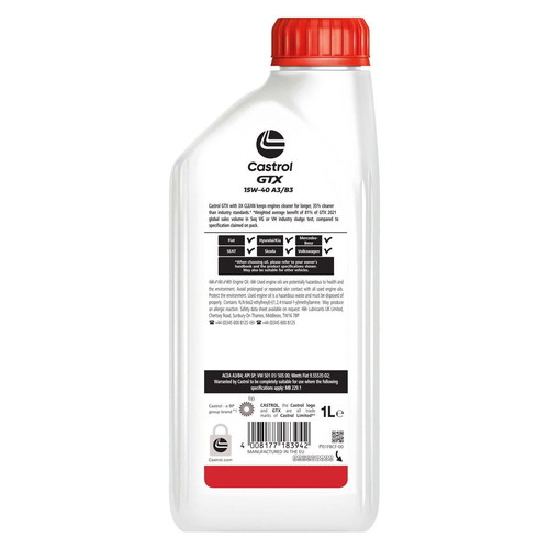 Castrol GTX 15W40 A3/B3 1L new engine oil lubricant