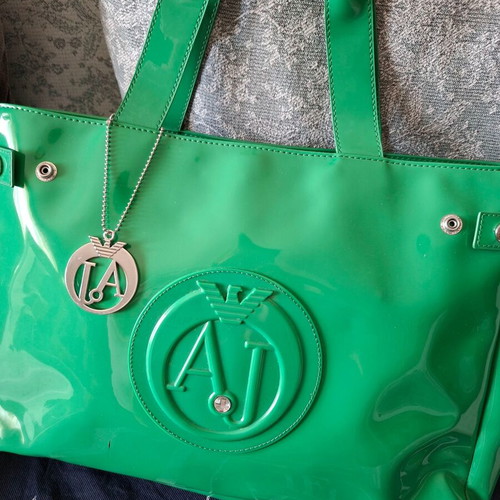 Armani Jeans handbag like new, green color with case