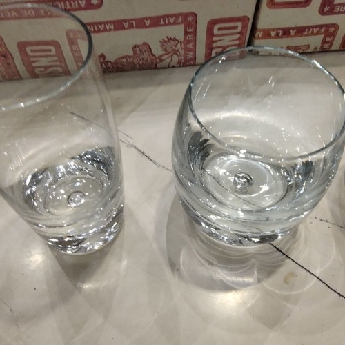 Vintage Krosno glassware set 24 pieces Roly-Poly Wobble
