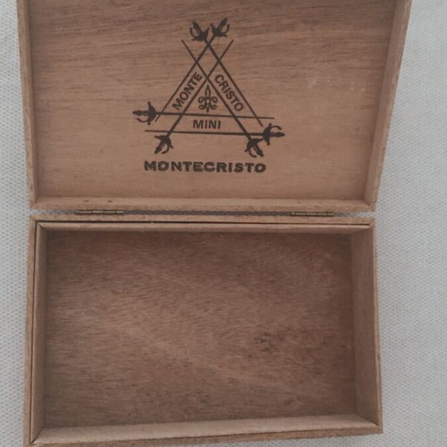 Montecristo empty wooden cigar box for 50 cigars used