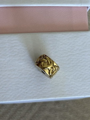 Pandora charm clip hearts with 14K gold plating and cubic zirconia like new
