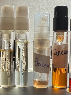 Perfume tester mix used, Amouage, YSL, Maison de l'Asie, MJ, Montale
