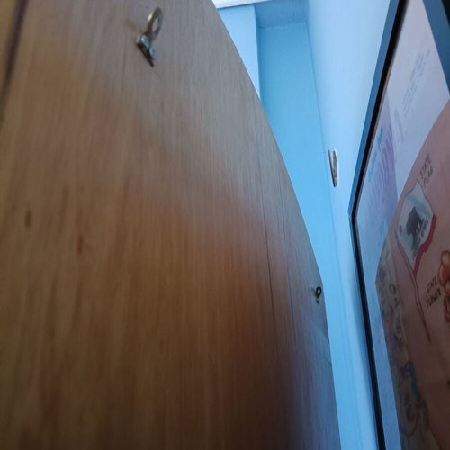 Wooden wall mirror, large with rear mounts, 95x89 cm